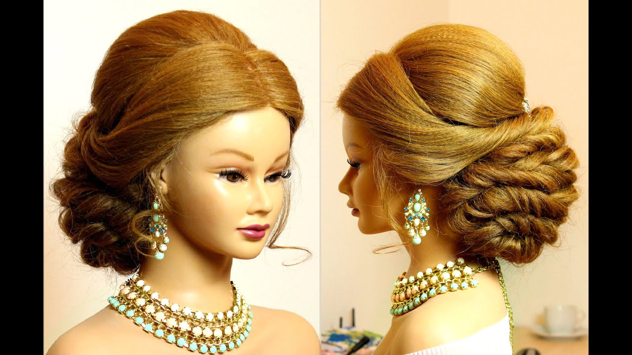 Покажи красивые прически видео Hairstyle for long hair tutorial. Bridal updo. - YouTube