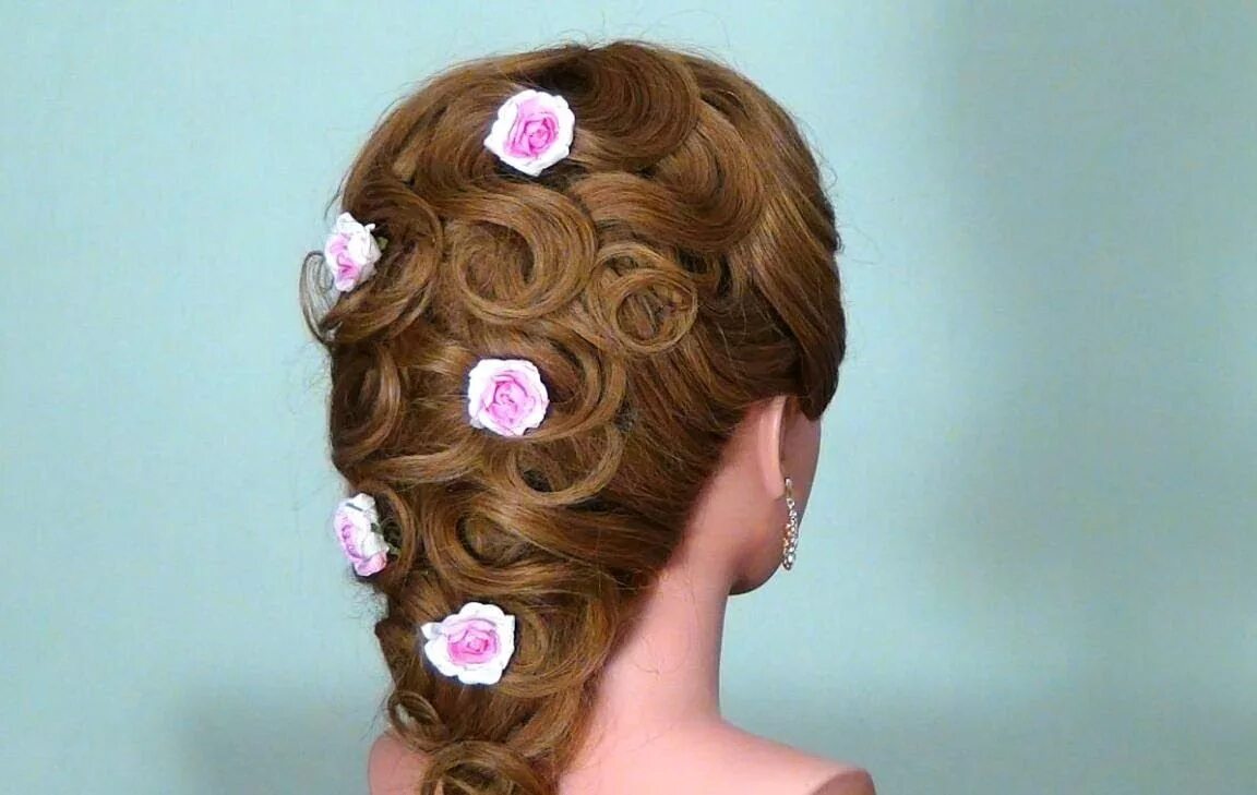 Покажи красивые прически видео Вечерняя прическа для длинных волос. Wedding prom hairstyle Hair styles, Hair, F