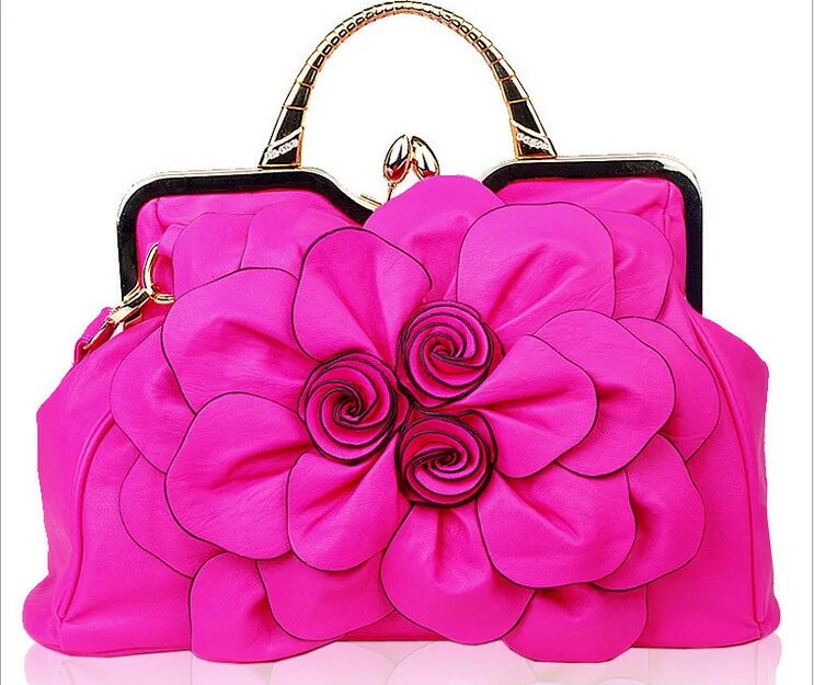 Покажи красивые сумочки Купить Элегантные ПУ кожи сумочка Роза цветы портативный с плеча ремень сумка me