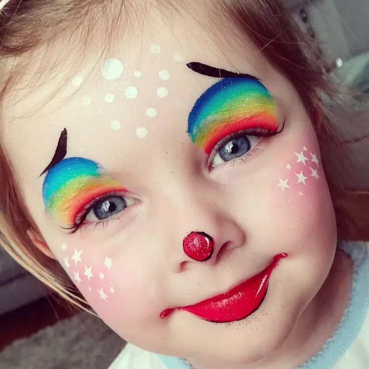 Покажи красивый макияж детскими тенями для детей Jane Frances Sharpley on Instagram: "My little clown using Tag Leanne's rainbow 