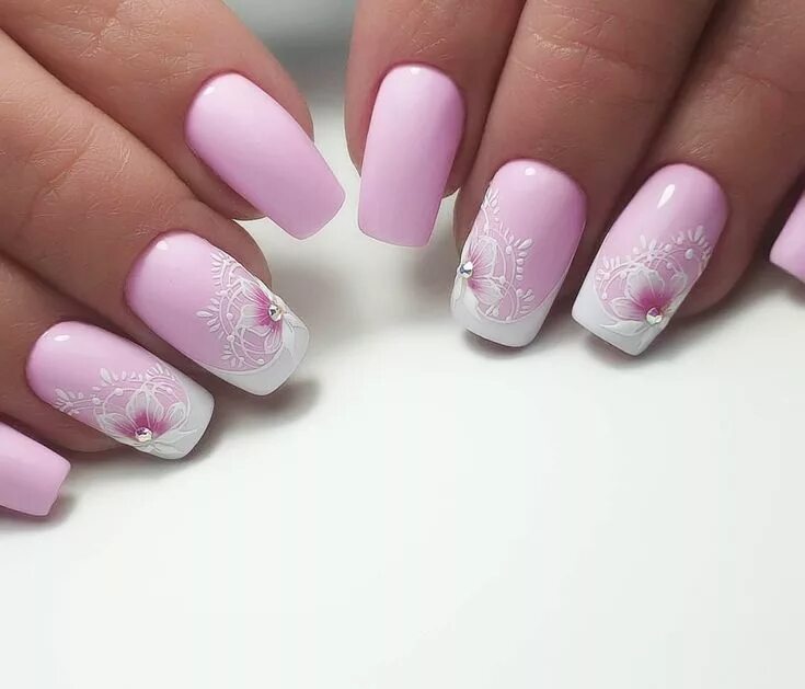 Покажи красивый нежный маникюр Розовый май Pretty nails, Fancy nails, Purple nails