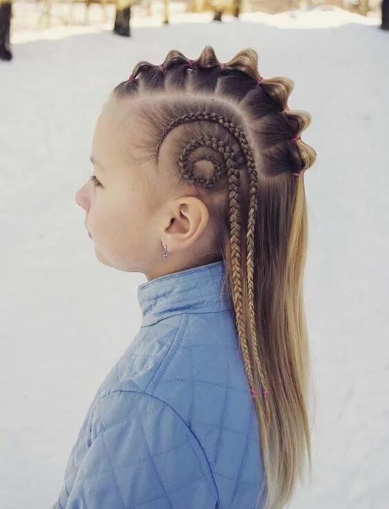 Покажи крутые прически для девочек Скандинавские детские косички Braided mohawk hairstyles, Braided hairstyles for 