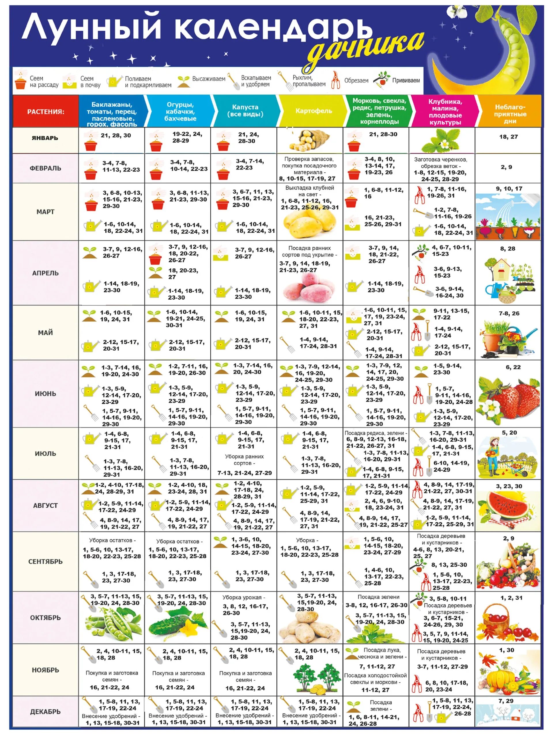 Покажи лунный календарь Лунный календарь дачника на 2024 год - Моя Околица