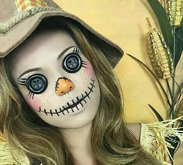 Покажи макияж на хэллоуин детский легкий Kas 045 Halloween makeup scary, Halloween makeup, Scarecrow makeup