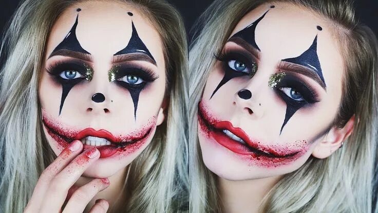 Покажи макияж на хэллоуин детский легкий Creepy Glamorous Clown Halloween Makeup - YouTube Halloween makeup clown, Creepy