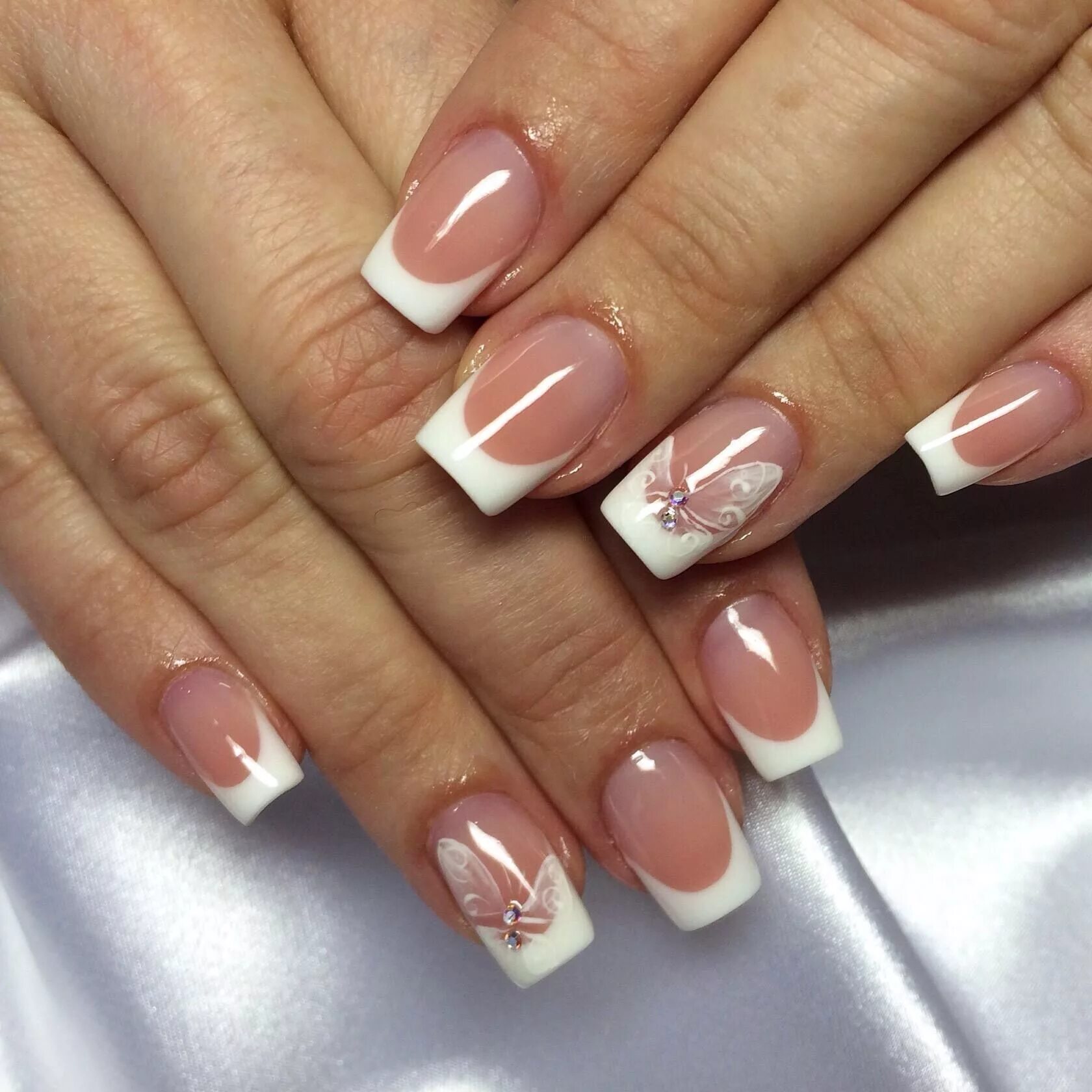 Покажи маникюр френч белый Pin on Nail art Acrylic nails coffin pink, French manicure nails, Gel nails