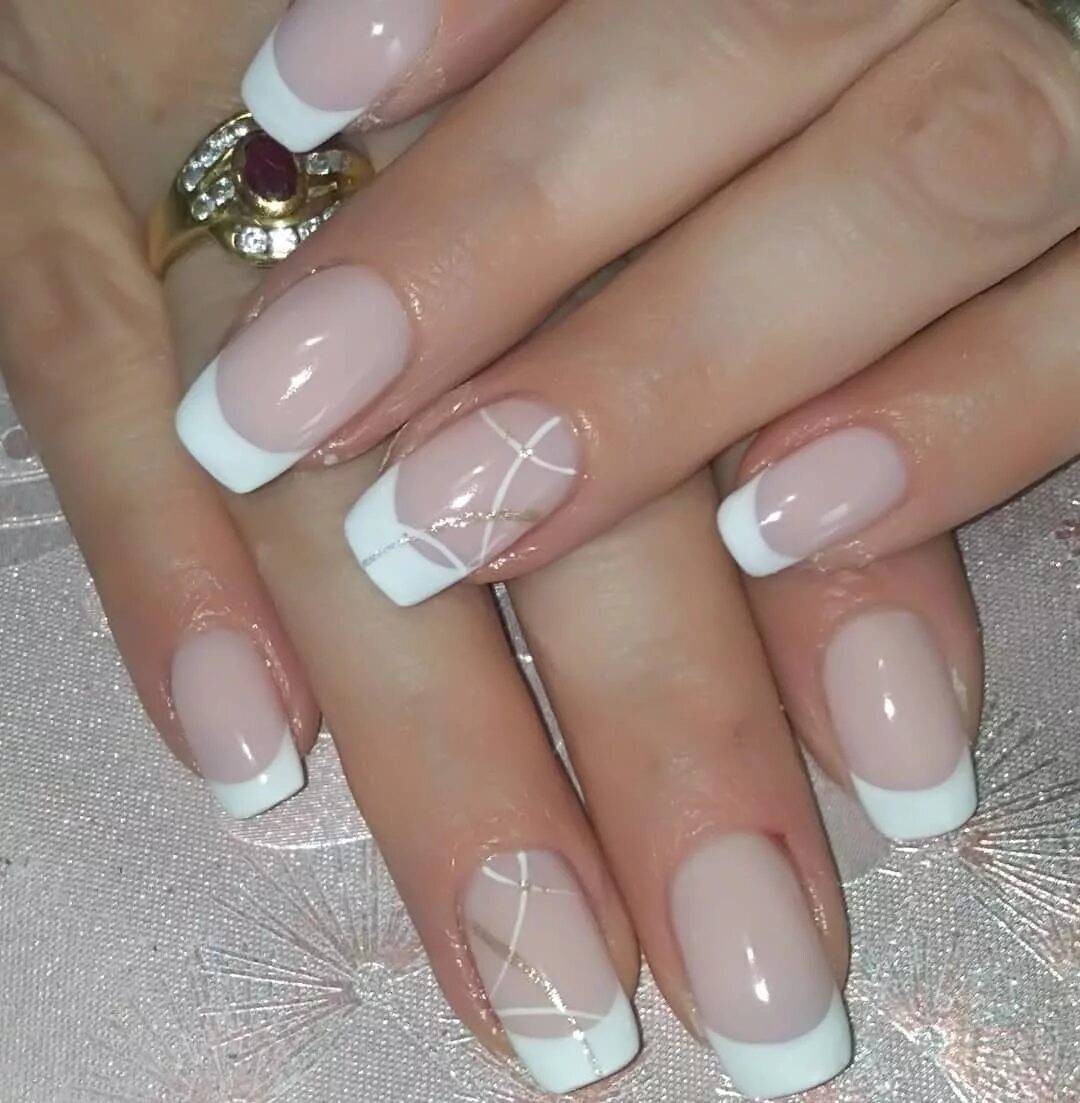 Покажи маникюр френч белый 70 Trendy Designs Acrylic Nails To Try Once Polish and Pearls French manicure na