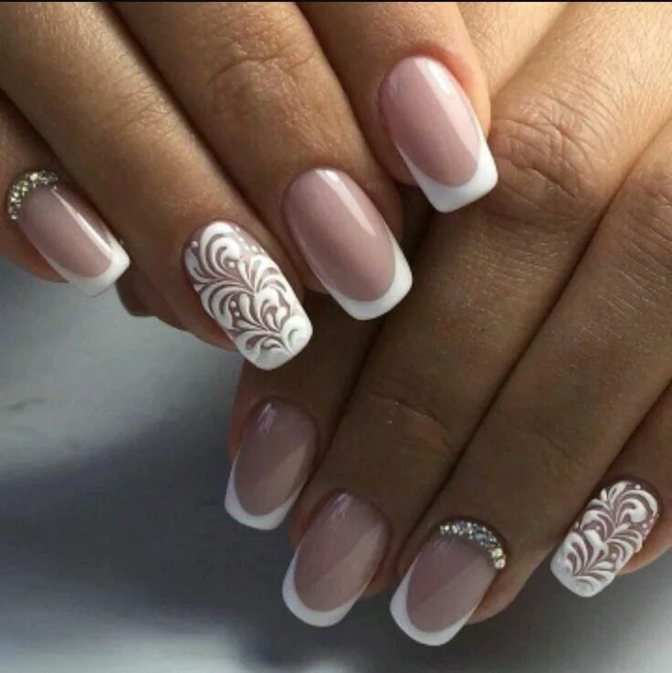 Покажи маникюр френч белый Pin by Évi on Nail French manicure nails, Bridal nails designs, Manicure nail de