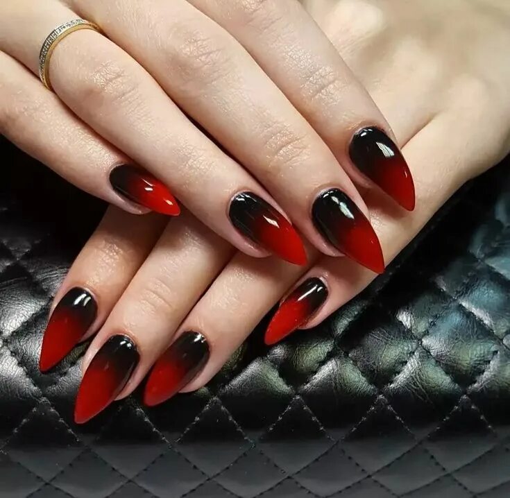 Покажи маникюр красный с черным Pin on Manicure Nail designs, Black nail designs, Nail colors