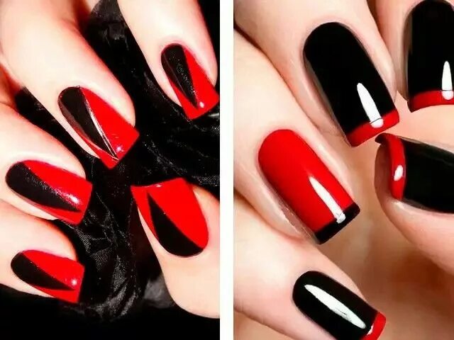 Покажи маникюр красный с черным Pin by Наталья Варнавская on маникюр Nail designs, Nail art, I love nails