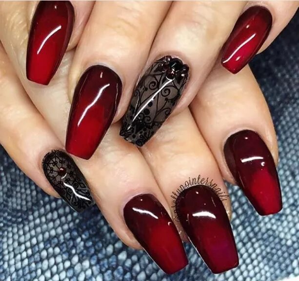 Покажи маникюр красный с черным 50 Instagram nail design trends 2018 Nails Black nail designs, Red nails, Black 