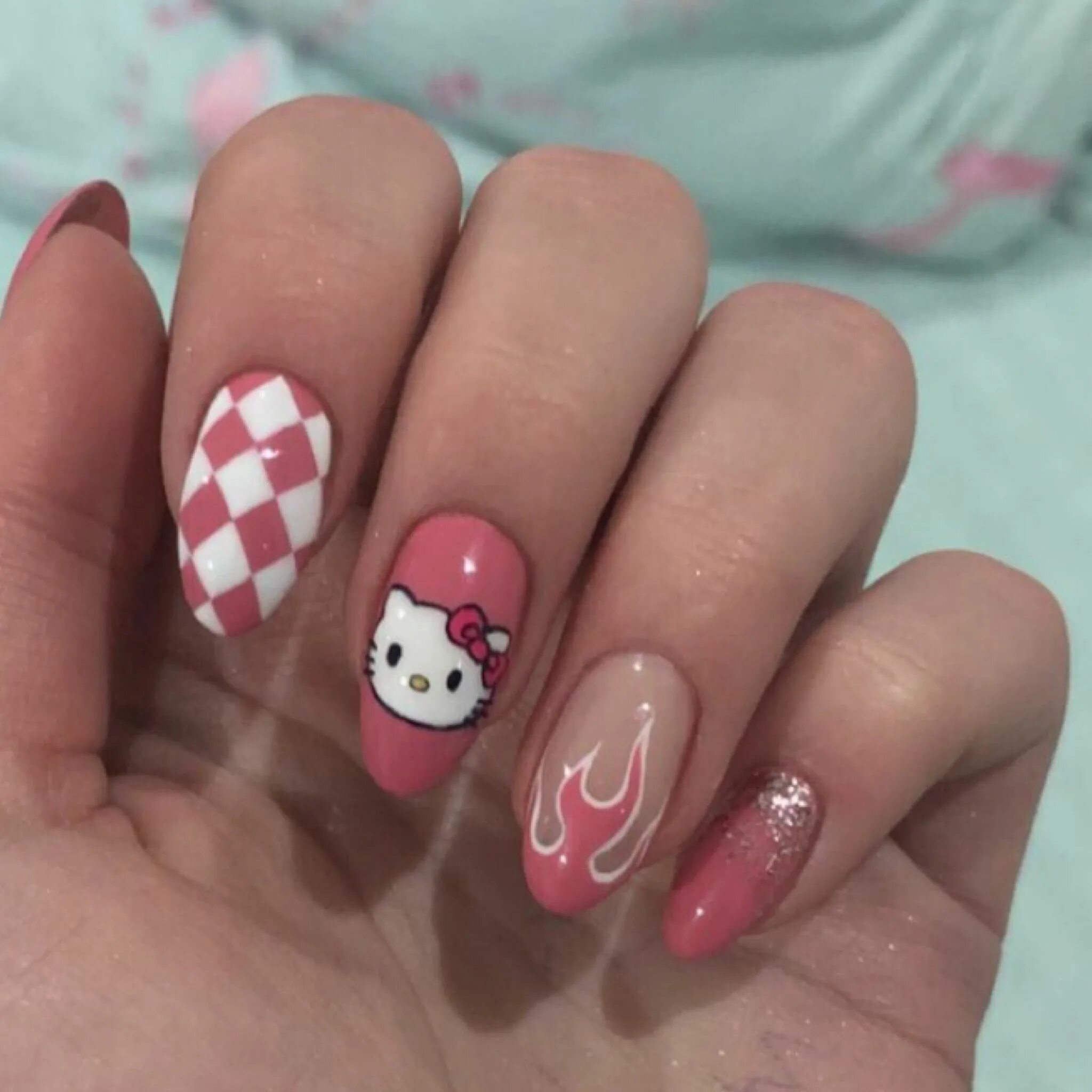 Покажи очень красивый маникюр Pin on beauty Hello kitty nails art, Hello kitty nails, Cat nails