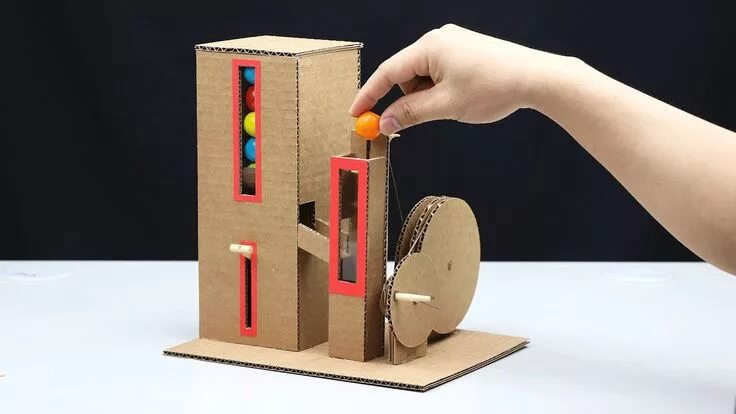 Покажи поделки самоделки делают How to Build Gumball Vending Machine from Cardboard - Simple - YouTube Diy proje