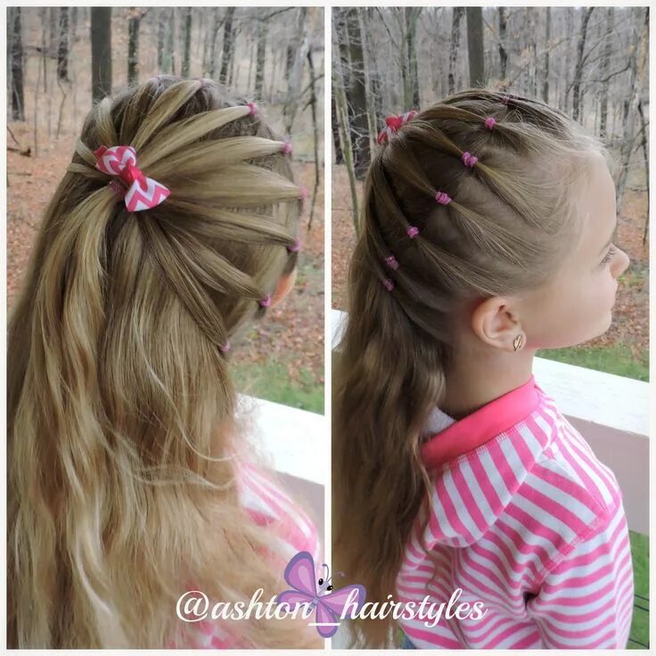 Простые и красивые прически для девочек на 1 сентября 2023 Kids hairstyles, Baby