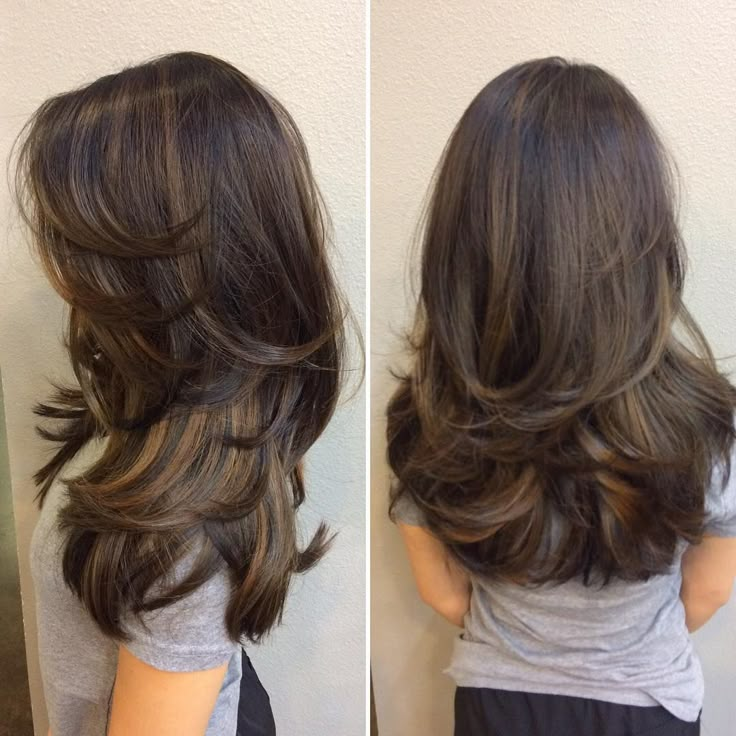 Покажи прическу каскад на длинные волосы Luscious Layers ❤ #scottriskhair #naturalhighlights #brunette #longhair #dallas.