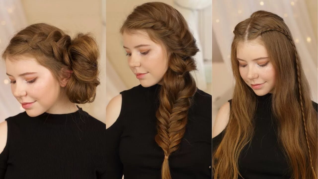 Покажи самые красивые милые прически в школу 3 Easy Back to School Hairstyles DIY - YouTube