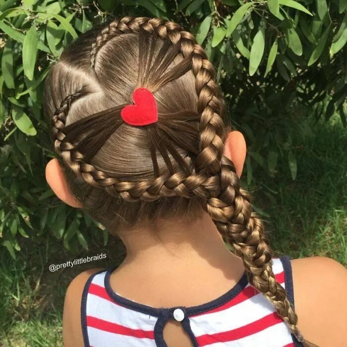 Покажи самые красивые прически для детей Heart Braids Hair styles, Easy hairstyles for long hair, Kids hairstyles