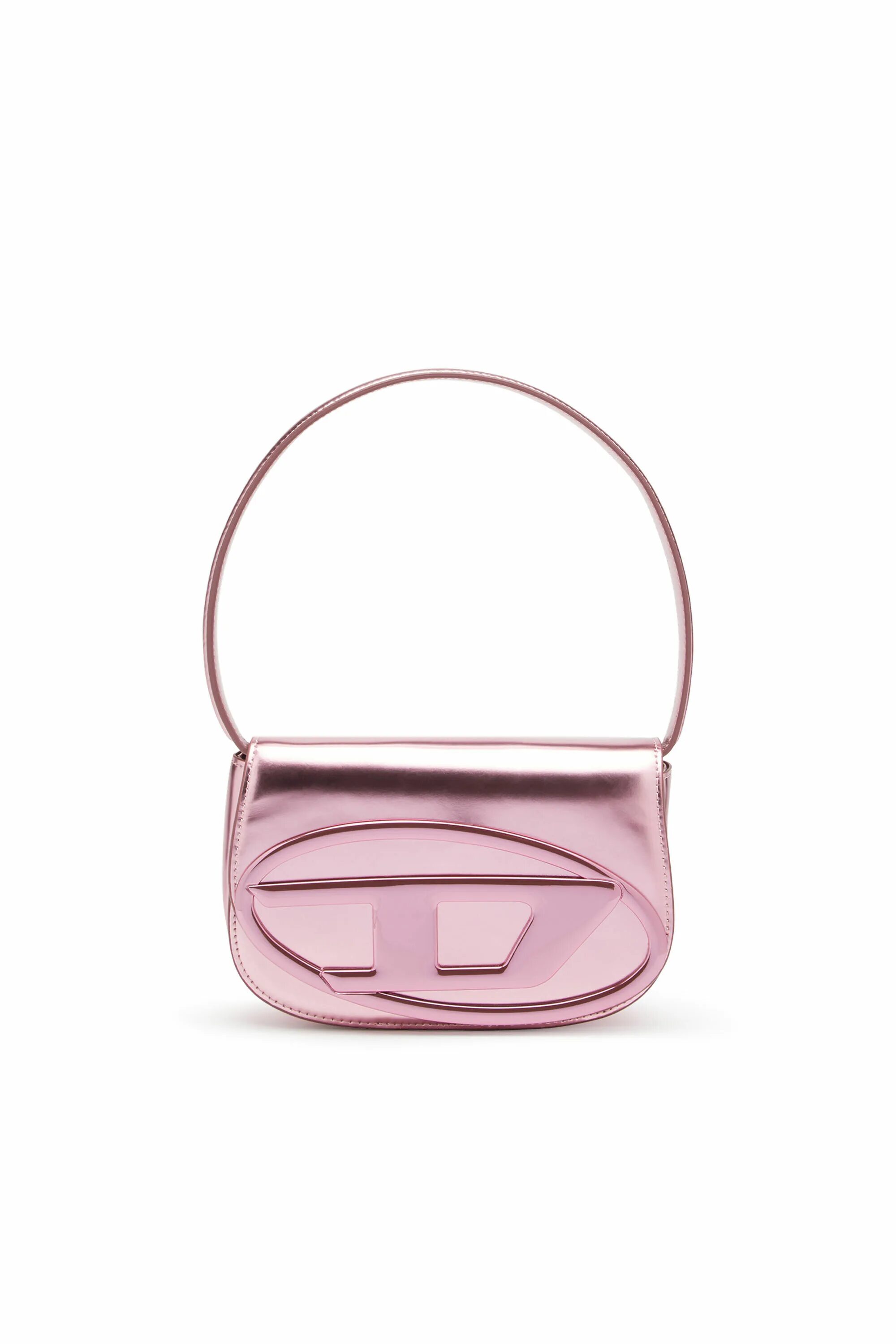 Покажи сумочки Women's 1DR-Iconic shoulder bag in mirrored leather Pink Diesel