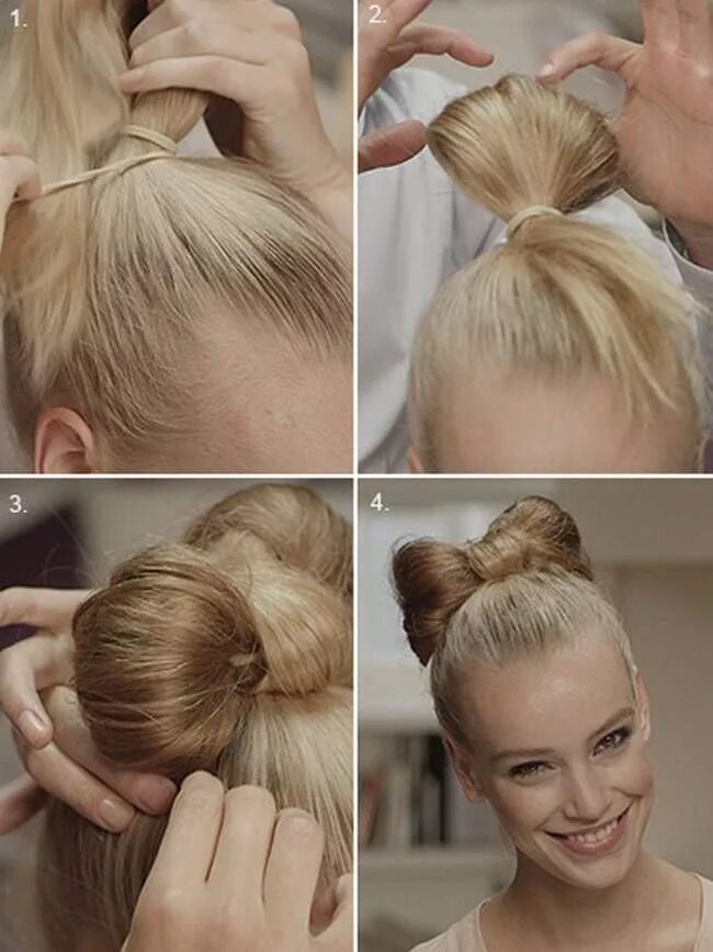 Покажи видео как делать красивые прически The Bow Bun 20 Amazing Step by Step Bun Hairstyles Saç, Doğum günü saç modelleri