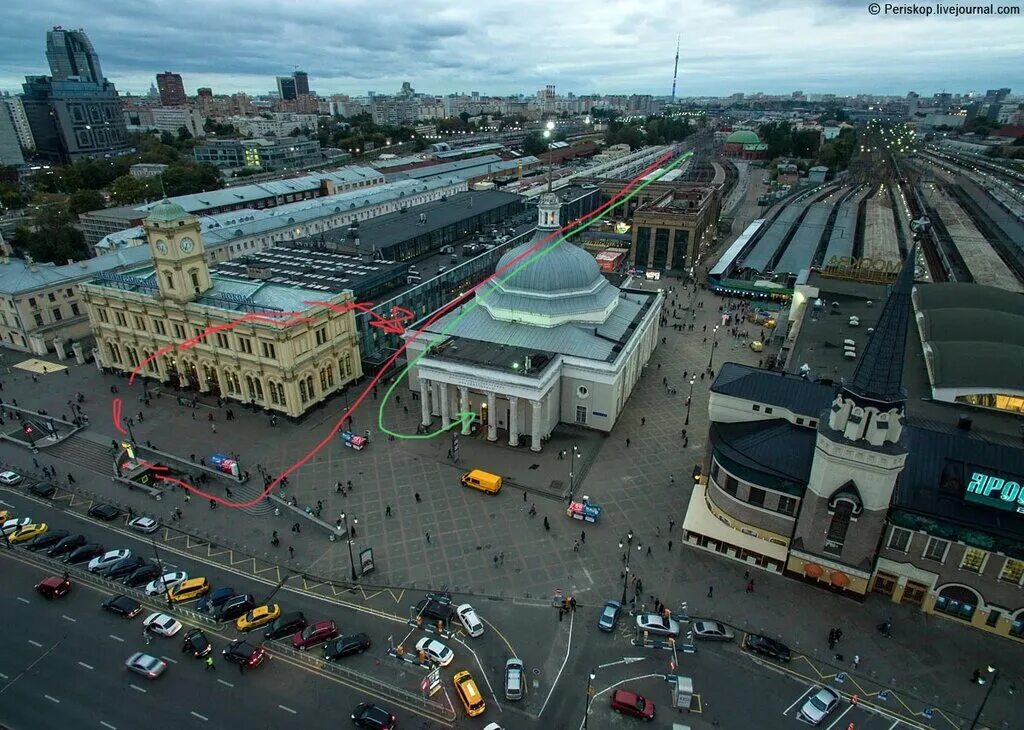 Покажи вокзал на фото Panorama: Leningradsky railway terminal, railway station, Moscow, Komsomolskaya 