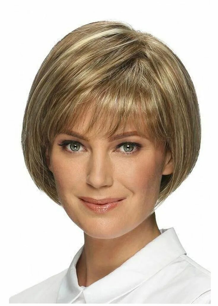 Покажи женские стрижки Short Bob Hairstyles Women's Straight Human Hair Wigs With Bangs Lace Front Cap 