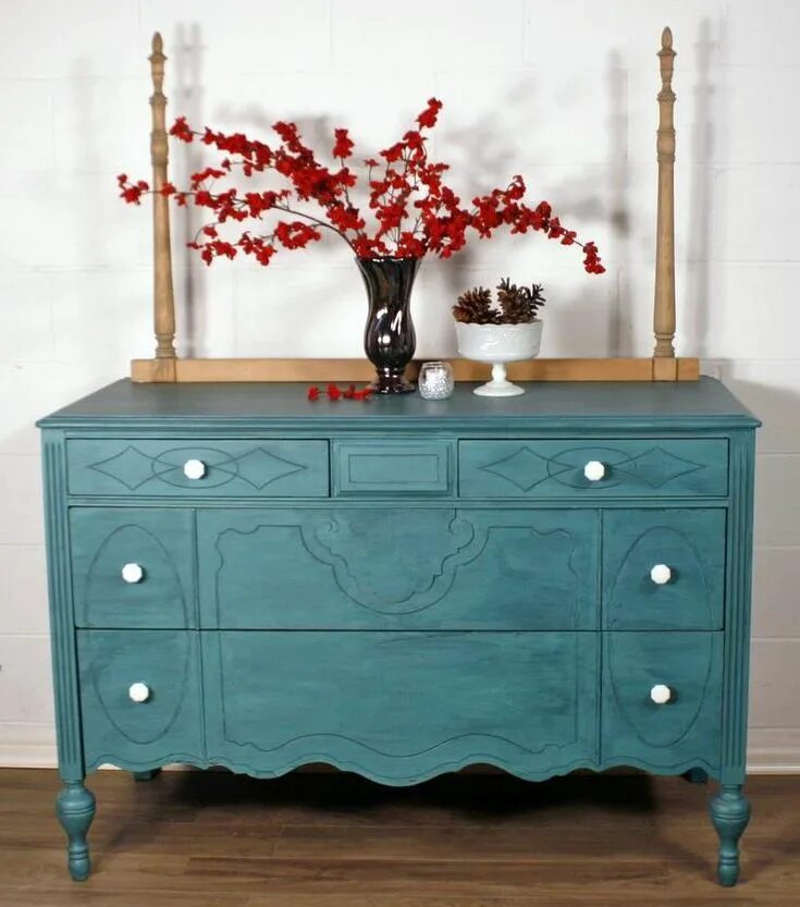 Покрашенная мебель фото Custom Teal Color Washed Dresser Shabby chic dresser, Blue painted furniture, Co