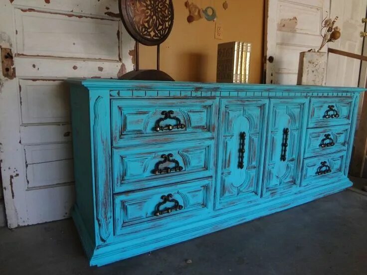 Покрашенная мебель своими руками фото 49 Furniture Makeover Distressed Turquoise Ideas - SILAHSILAH.COM Distressed tur