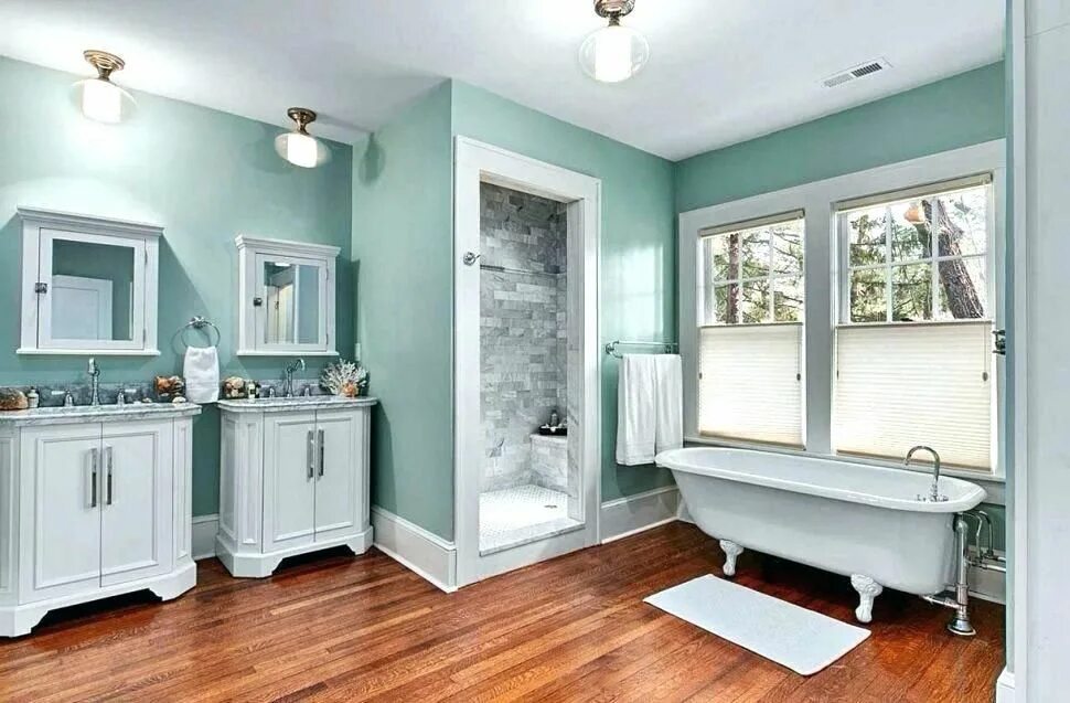 Покрашенная ванна фото Sherwin-Williams SW6477 "Tidewater" - Google Search Bathroom color schemes, Smal