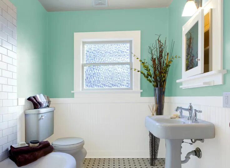 Покрашенная ванная комната фото Medium blue-green bathroom Teal bathroom, Teal bathroom ideas, Small bathroom