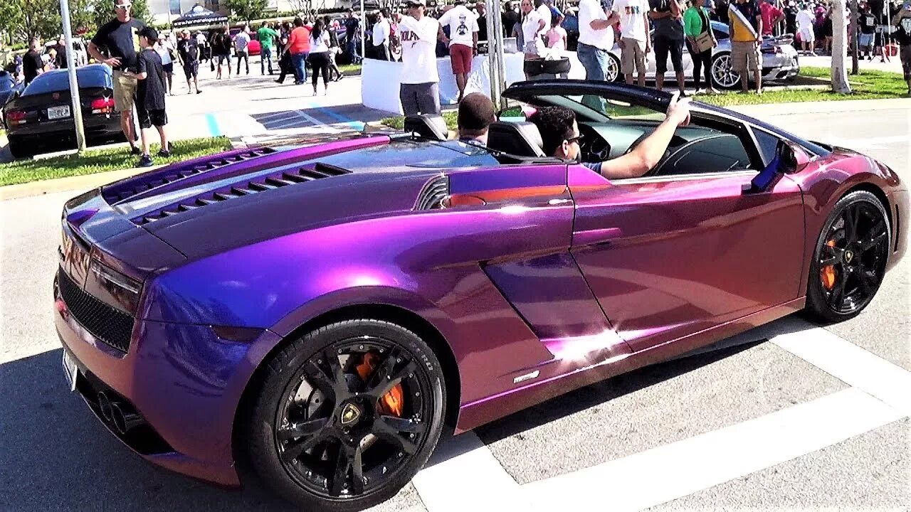 Покрашенные автомобили фото Purple Lamborghini Gallardo changing colors Supercar Chameleon Paint Cars and Co