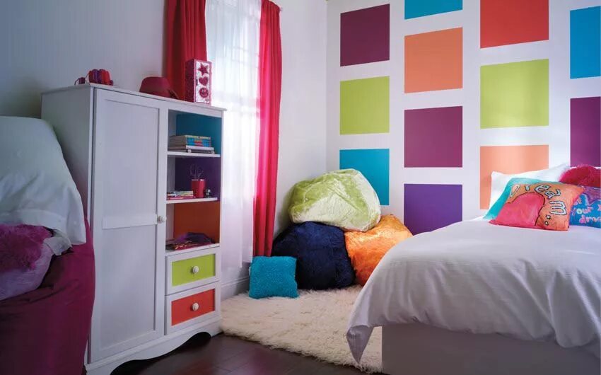 Покрашенные комнаты дизайн фото Disney Girls Room Paint Colors Disney Paint - Painted Squares Room paint designs