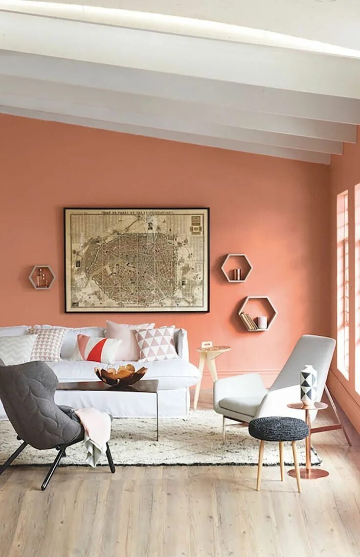 Покрашенные стены в интерьере Living Coral: Introducing The Pantone Color For 2019 Coral home decor, Paint col