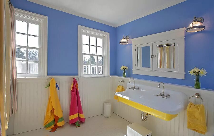 Покрашенные ванные комнаты дизайн фото yellow and light blue bathroom - OFF-56% Shipping free