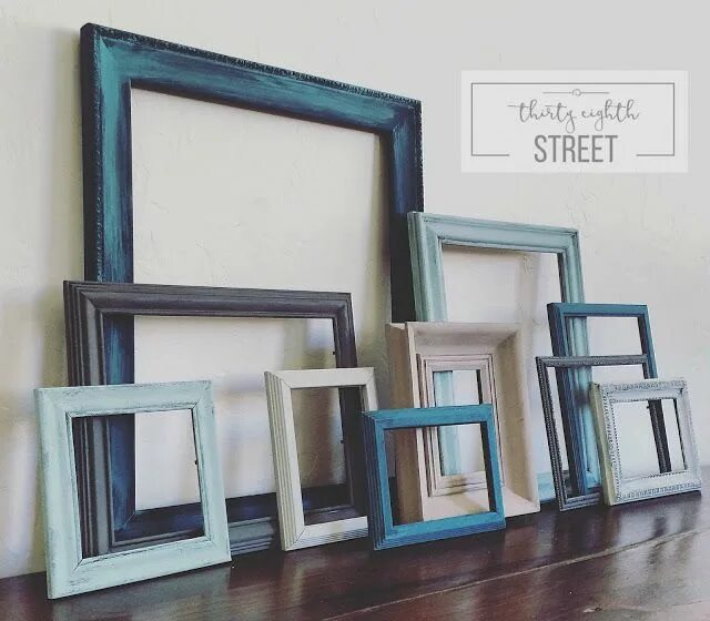 Покрасить деревянную рамку для фото DIY Painted Thrift Store Picture Frames Painted picture frames, Picture frame co