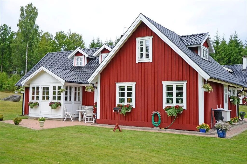 Покрасить дом варианты svenska hus Casas, Mansiones