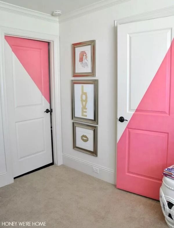 Покрасить двери фото Diagonal #Painted #Doors. Honey We're Home blog Painted bedroom doors, Bedroom d