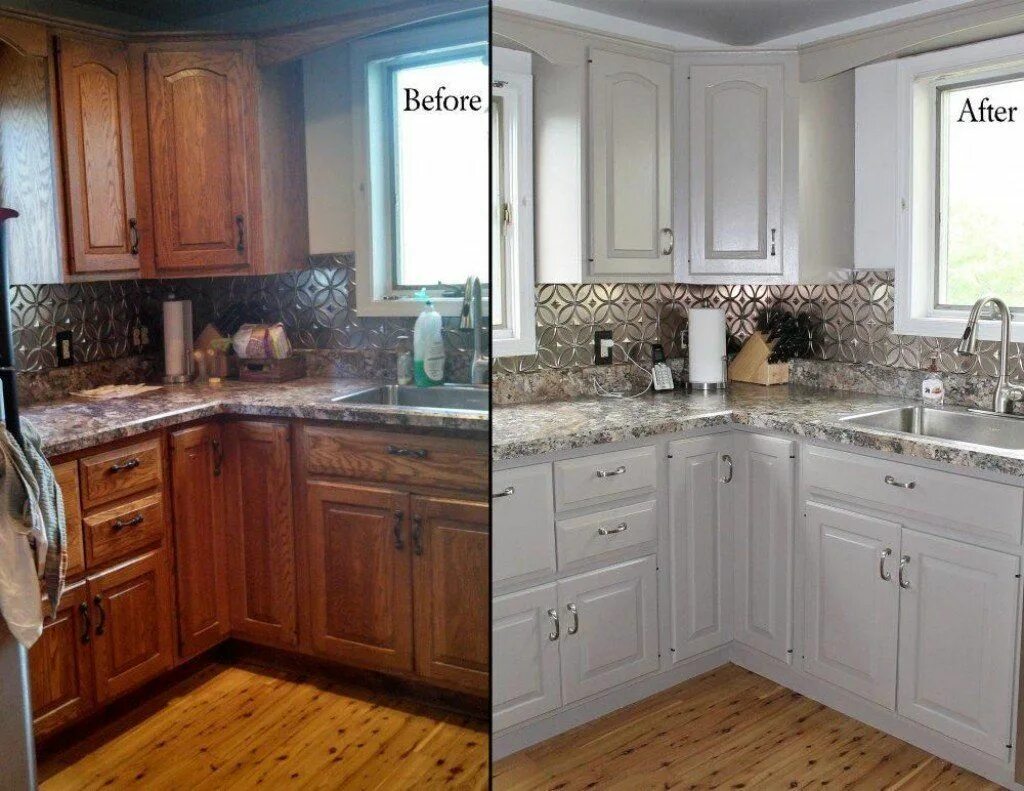 Покрасить кухонный гарнитур своими руками фото Here’s How to Spray Paint Kitchen Cabinets Old kitchen cabinets, New kitchen cab