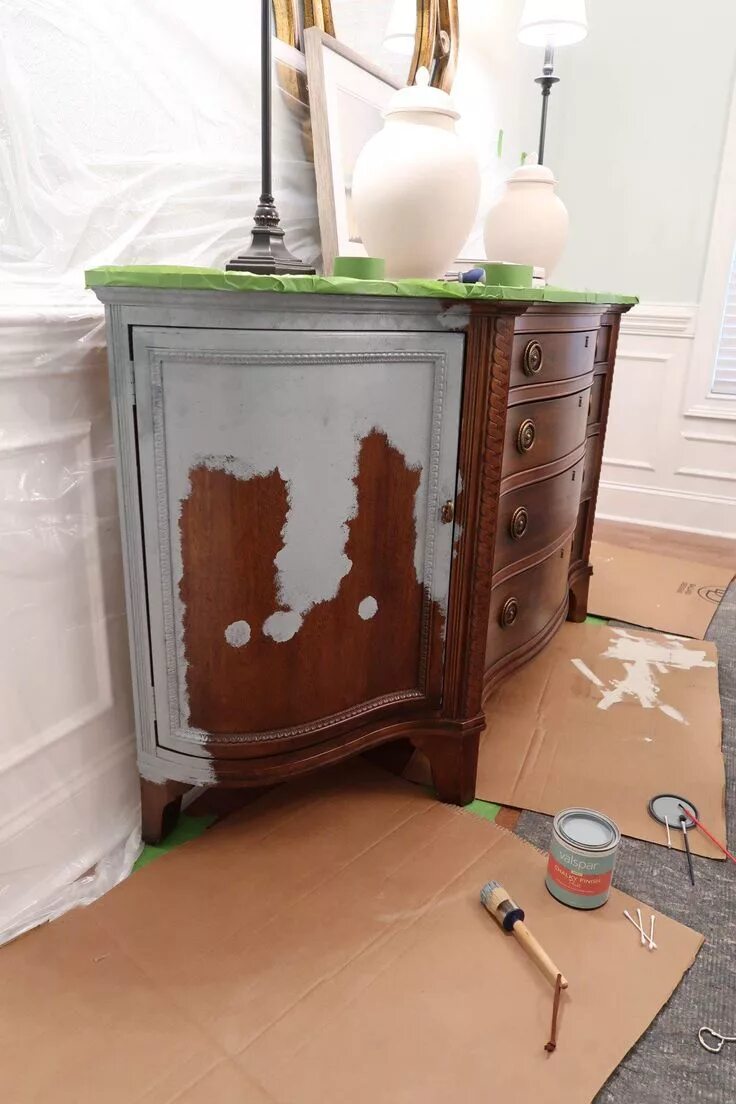 Покрасить мебель своими руками в домашних Yes! You Can Use Chalk Paint Over Stain Painting furniture diy, Chalk paint furn