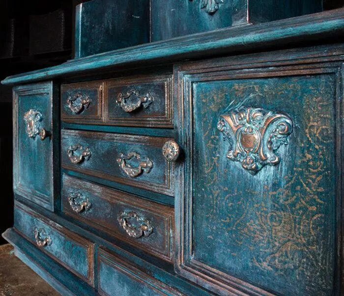 Покрасить старое фото Faux Verdigris Finish Furniture painting techniques, Paint furniture, Verdigris