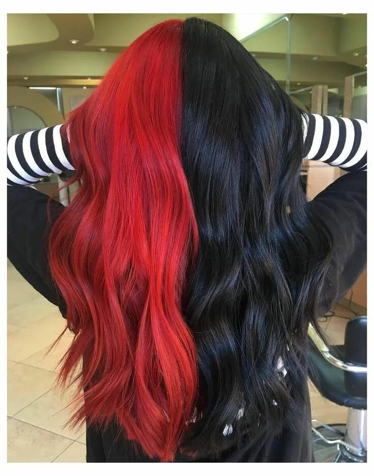 Покрасить темные волосы фото I got an idea to dye my hair this color what do you guys think #red #and #black 