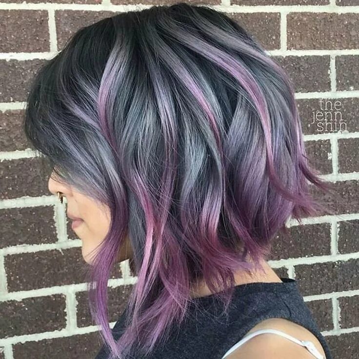 Покрасить волосы фото на средние волосы The Absolute Top 25 Bob Haircuts For Trendy Girls! Ombre hair color, Purple hair