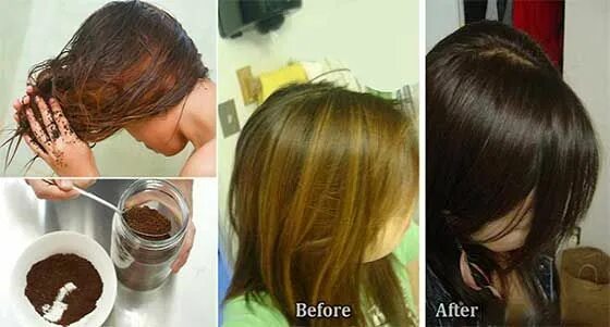 Покрасить волосы кофе фото This 100% natural method to make your hair black in just 30 minutes without any 