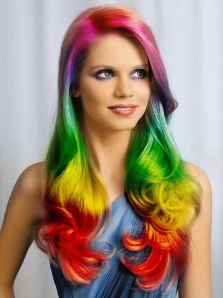 Покрасить волосы на фото Hair color Rainbow by Antoni Azocar... Beautiful hair, Dyed hair, Hair styles