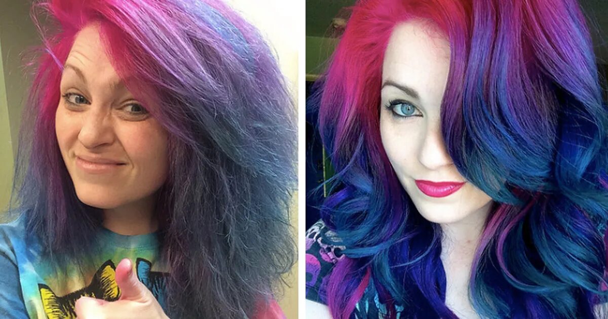 Покрасить волосы на фото Hairstylist Reveals The Truth Behind Other People’s Selfies Pelo multicolor, Com