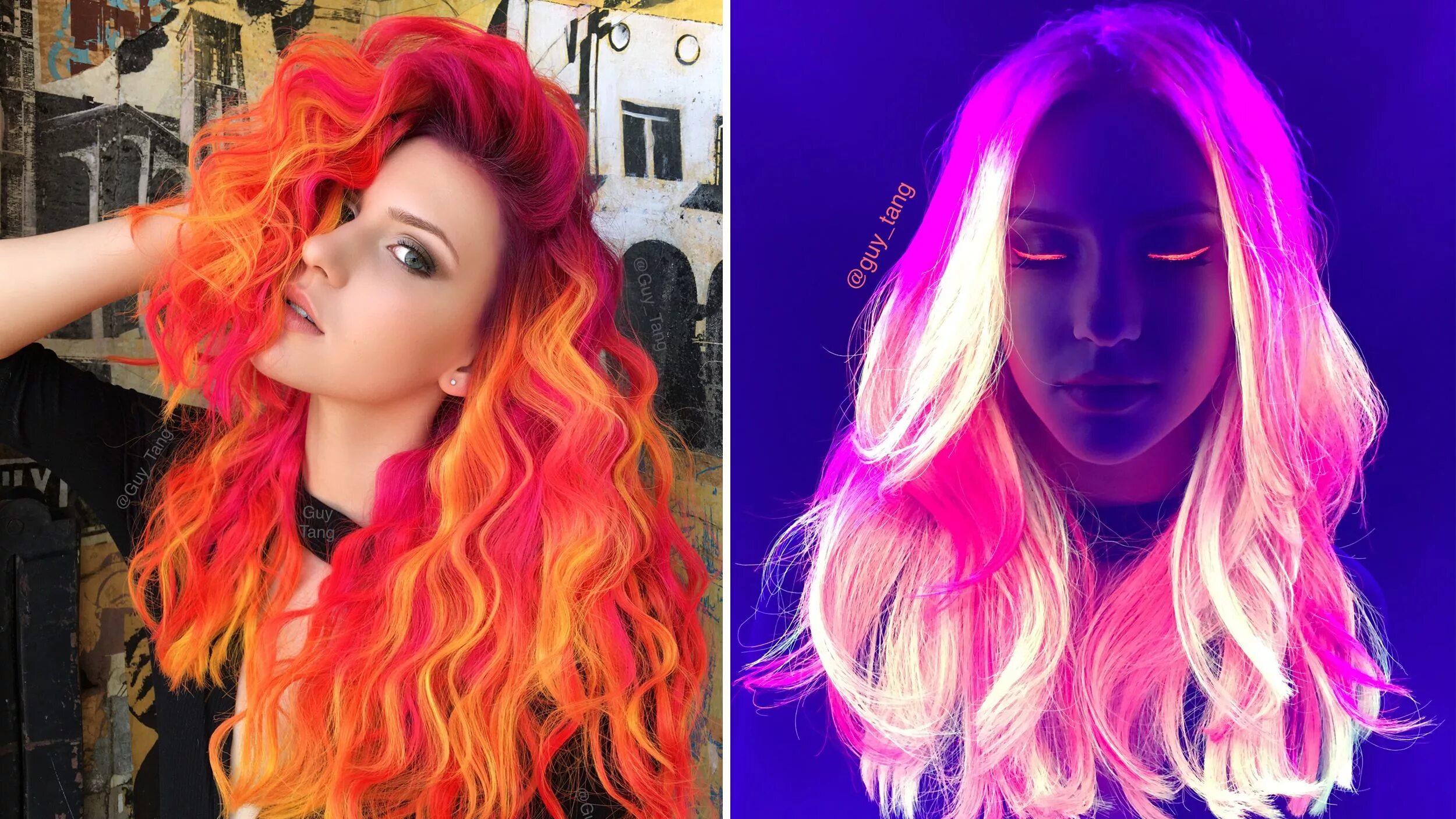 Покрасить волосы на фото Glow-in-the-dark hair? Yes, it's a real thing Neon hair, Carmel hair color, Hair