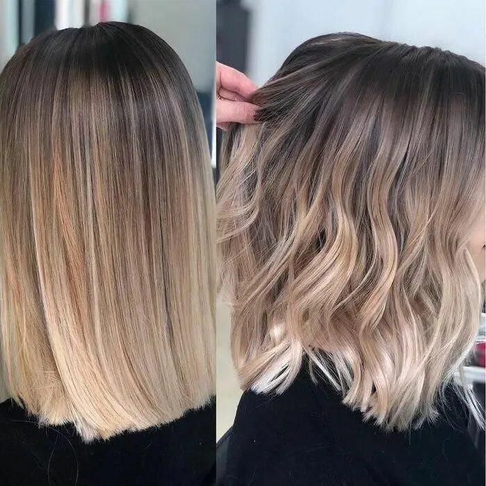 Покраска аэртач на средние волосы фото #mediumbobhaircuts Balayage rubio pelo corto, Balayage cabello medio, Pelo rubio