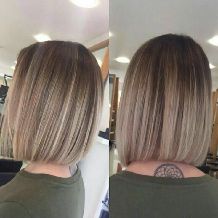 Покраска аэртач на средние волосы фото Pin on волосы Beige hair, Thick hair styles, Short hair balayage