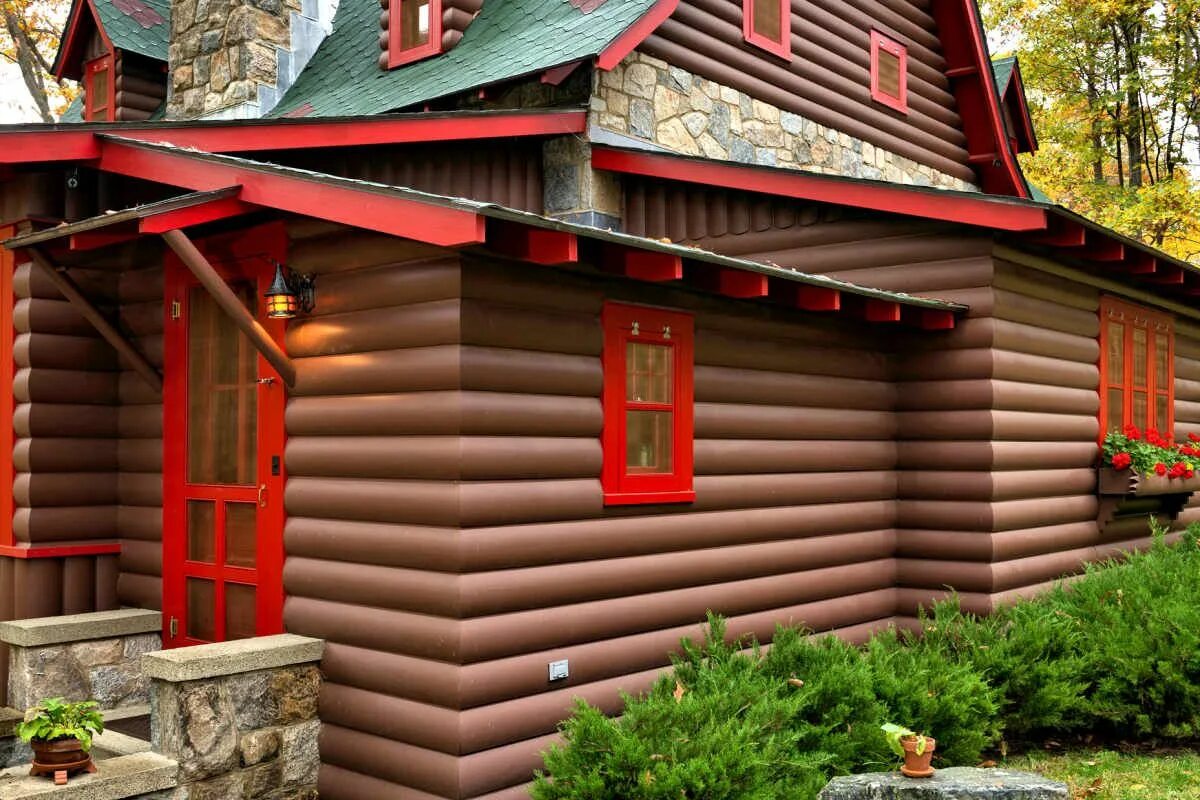 Покраска бревенчатого дома снаружи фото Related image Log cabin exterior, Log cabin siding, Log siding