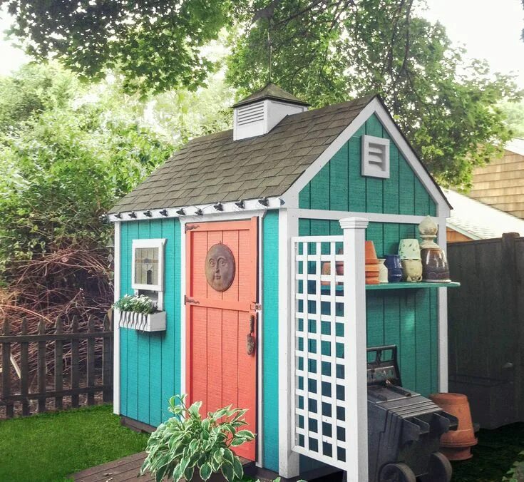 Покраска дачи фото All About Garden Sheds Painted garden sheds, Backyard sheds, Shed decor