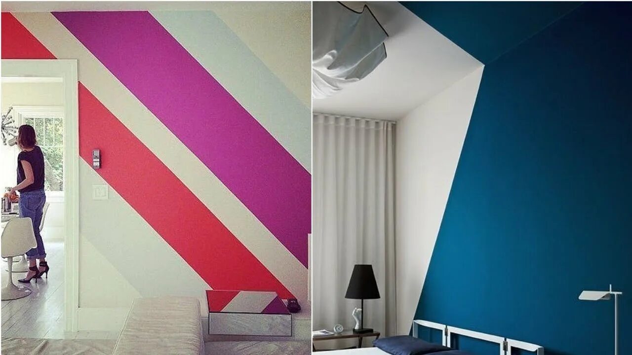 Покраска двух цветов фото 45+ Easy Wall paint Designs - YouTube